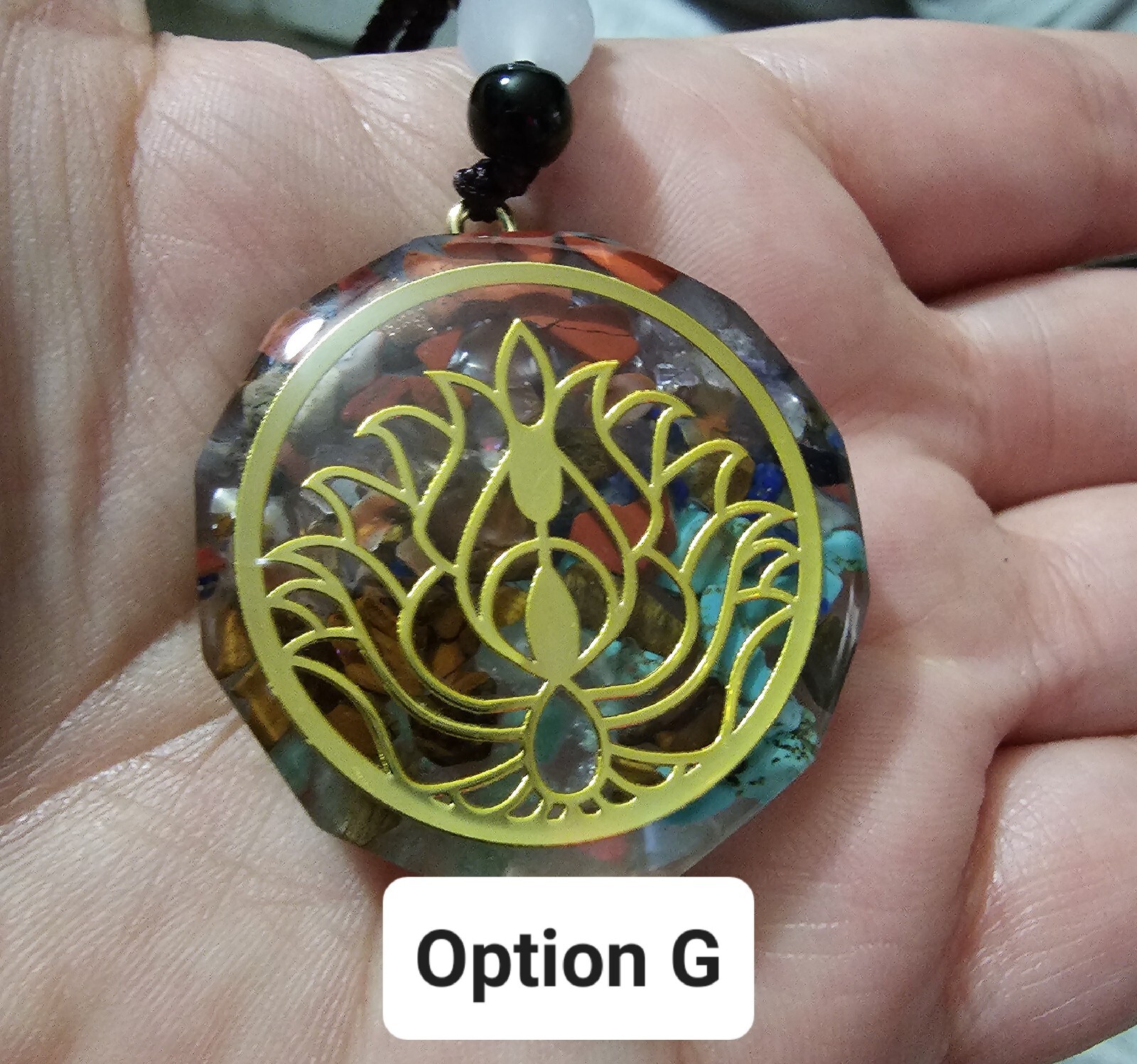 Orgonite 7 Chakra Healing Necklace EMF Protection, Meditation, Reiki