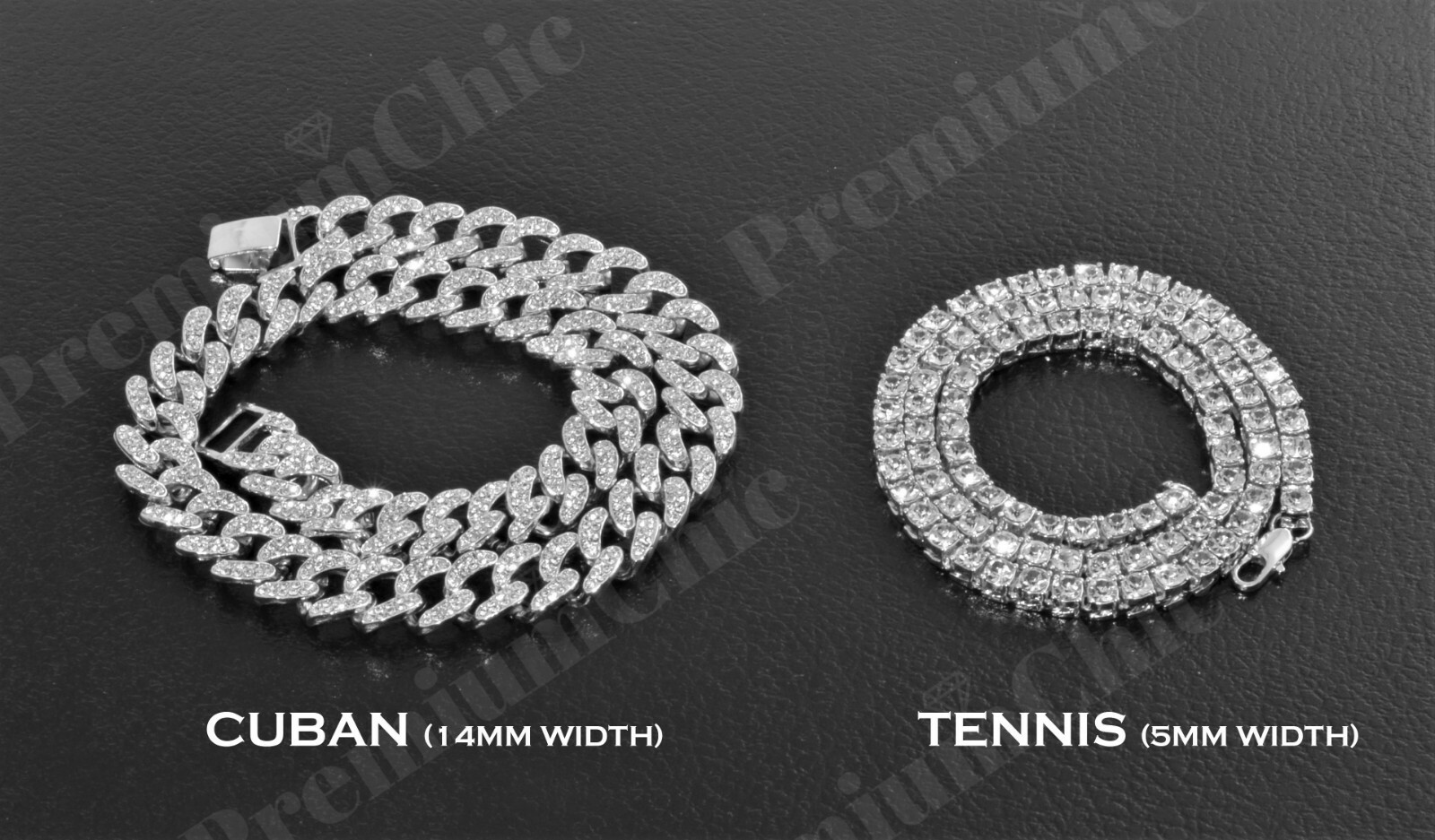 Tennis Chain + Miami Cuban Choker Hip Hop Men Gold / Sliver Plated CZ Necklace