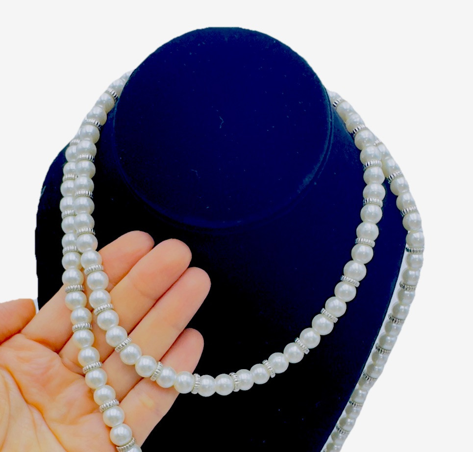 Kim Rogers Necklace Bracelet Earrings 5p Jewelry Set Cubic Zirconia Glass Pearls