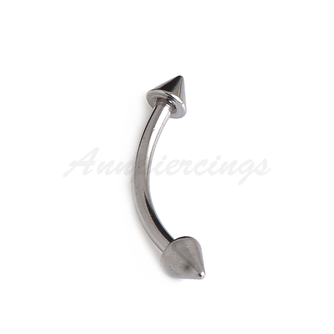 1pc 16G 14G 316L Steel Curved Banana Eyebrow Barbell with Cone SPIKES