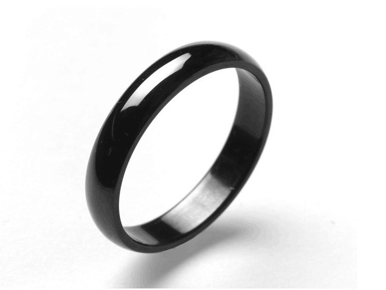 3 mm Black Stainless Steel Wedding Band Ring Size 2-11 Include Half Size SR143