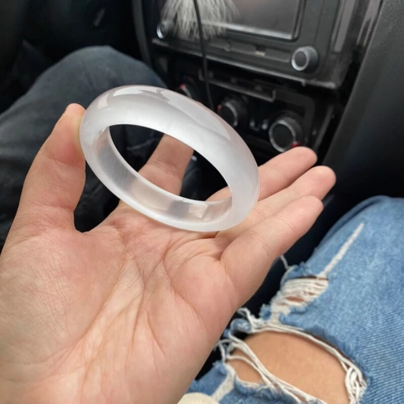 High Ice Type Jade Ice Transparent White Moonlight Jadeite Safety Jade Bracelet