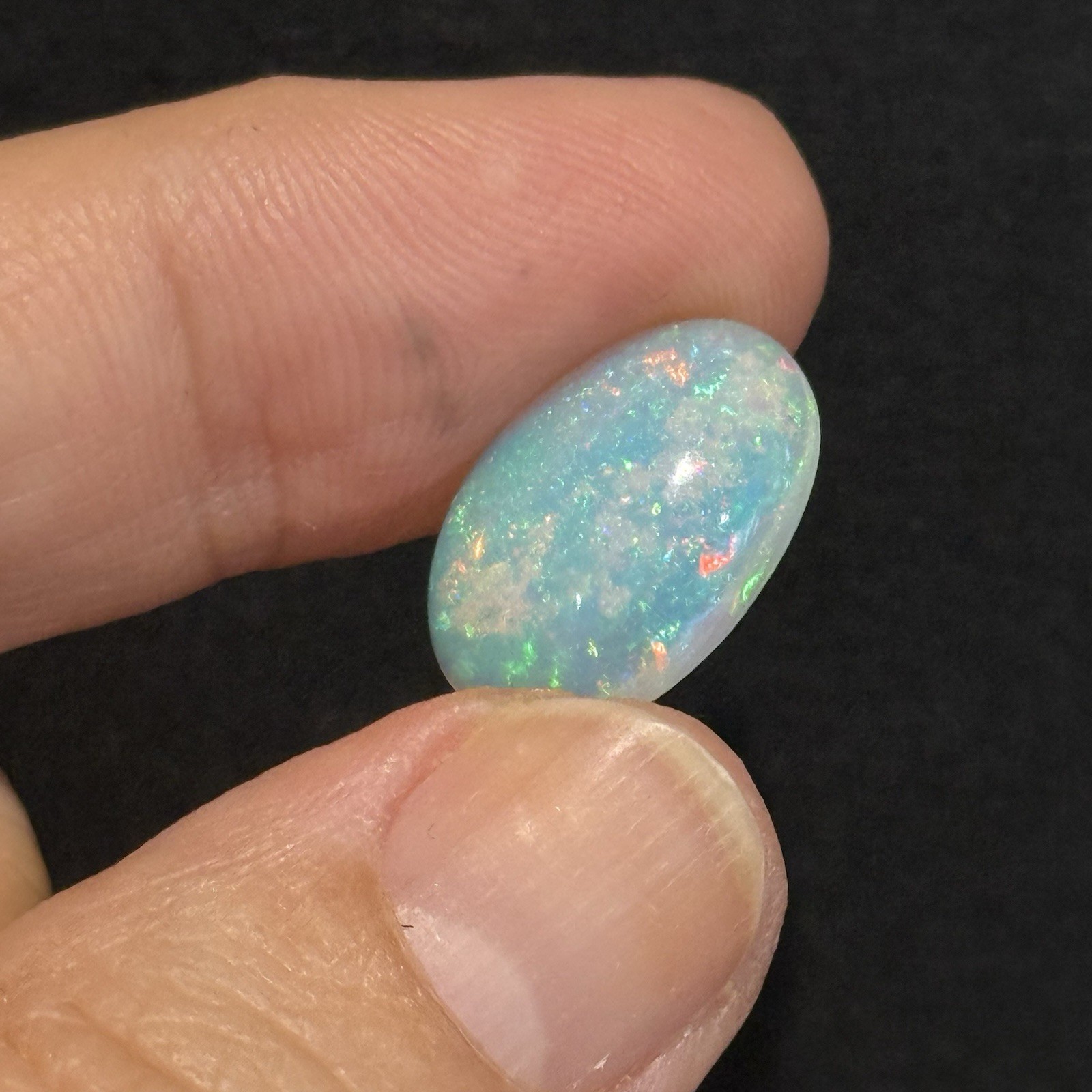 4.25ct 16×11.7x5mm Stardust Galaxy Pin Fire Ethiopian Welo Opal Oval Cabochon