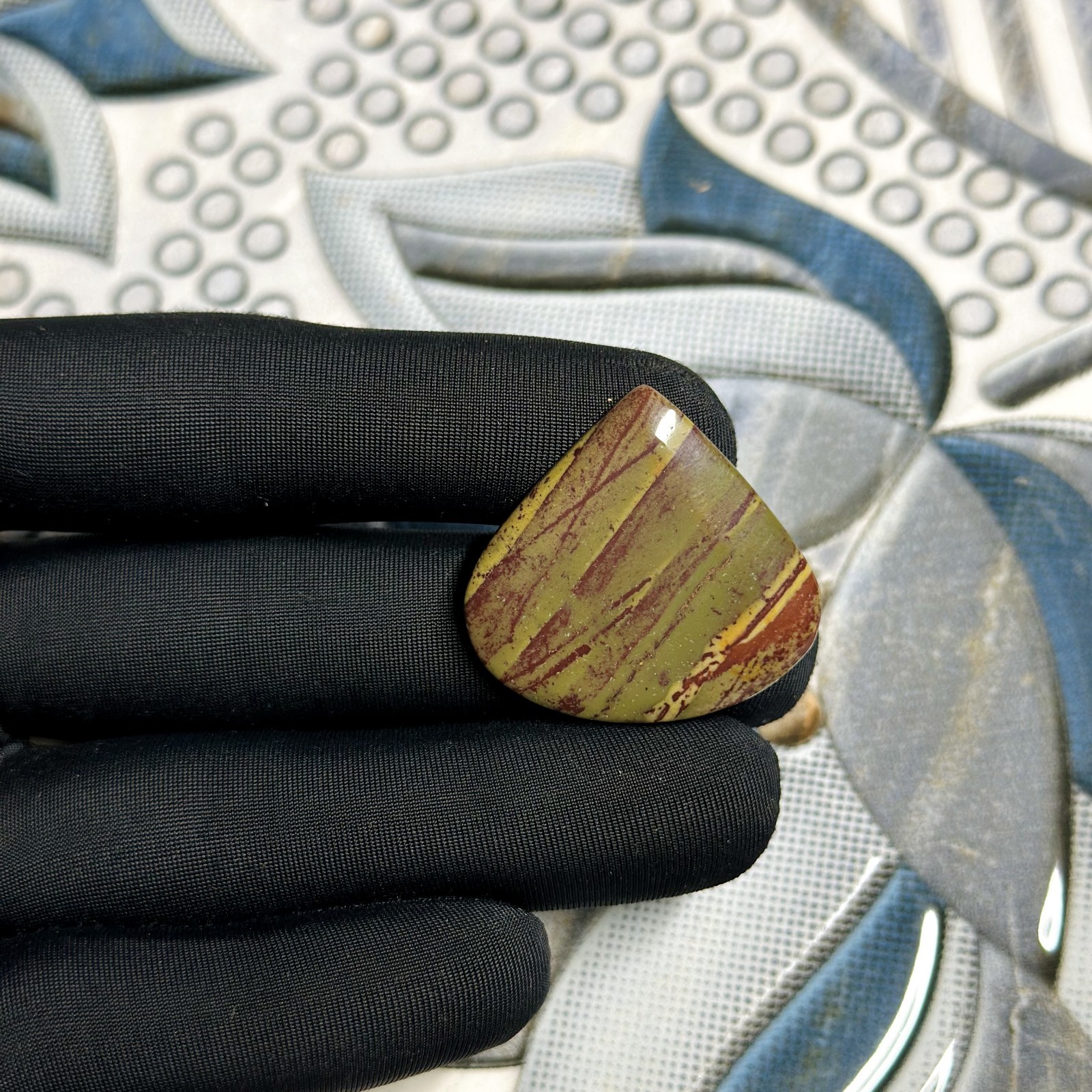 Authentic Jasper A++ Grade, Pear Cabochon, High Polish Gemstone, 32x30x5MM