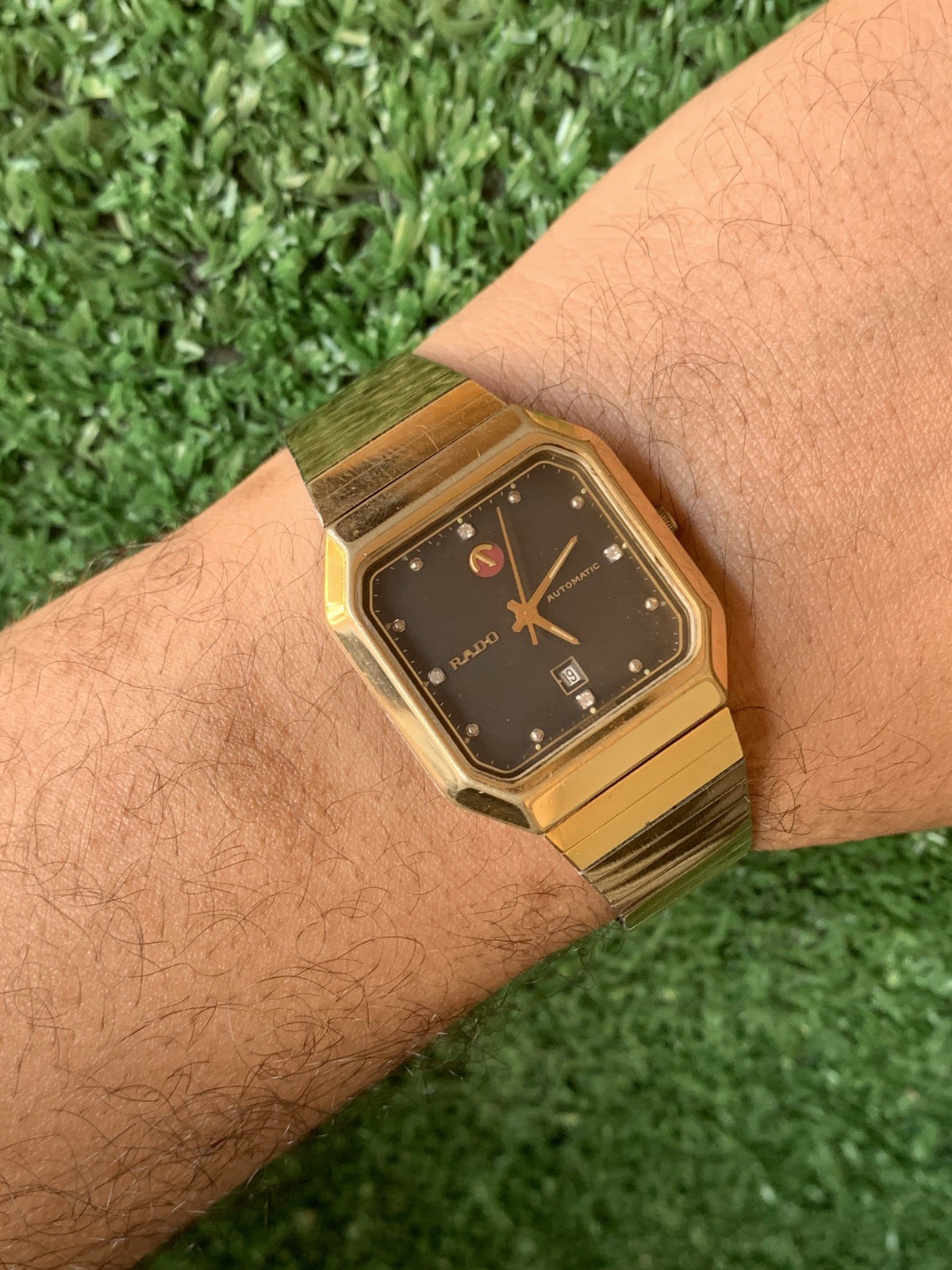 Vintage Rado Automatic Gold-Tone Watch 32mm x 35mm Classic Rectangular Original