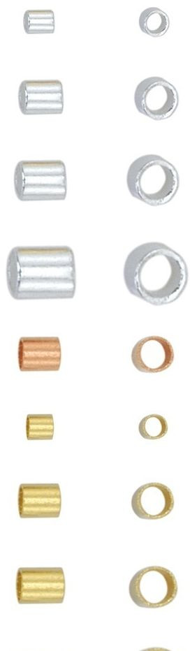 Beadalon Crimp Tubes USA 1×1, 1.8×2, #3,Approx.100Pc.#4-50 PC Silver&Gold&Copper