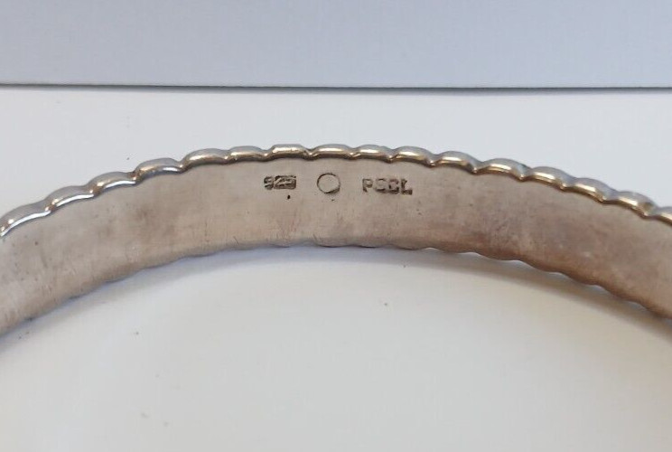 PETER STONE PSCL STERLING SILVER CELTIC KNOTWORK BANGLE BRACELET