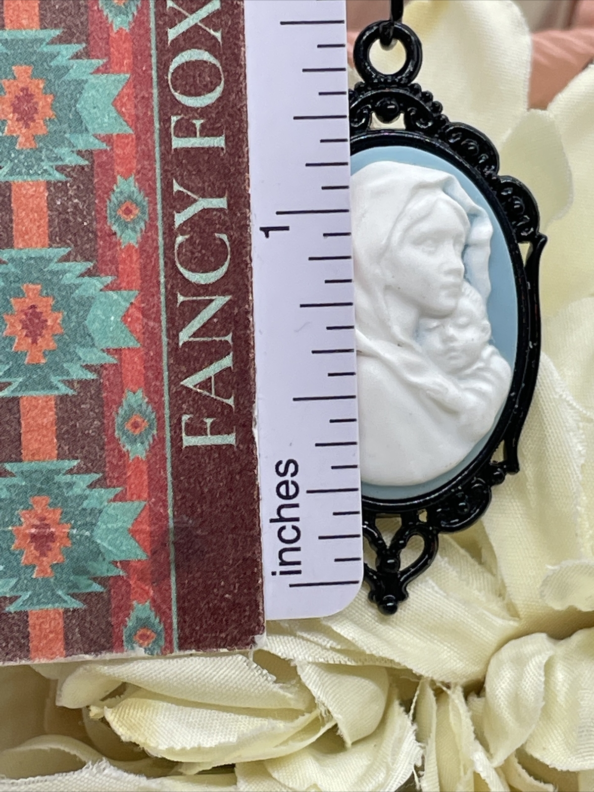 Madonna Mary Child Jesus MOM Heart Jewelry White Mothers Day necklace Cameo Bday