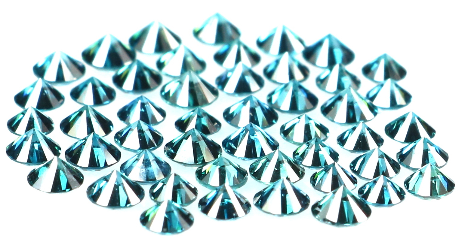 Natural Loose Diamond Round Blue Color SI1 VS1 2.50 to 2.70 MM 5 Pcs Lot K18