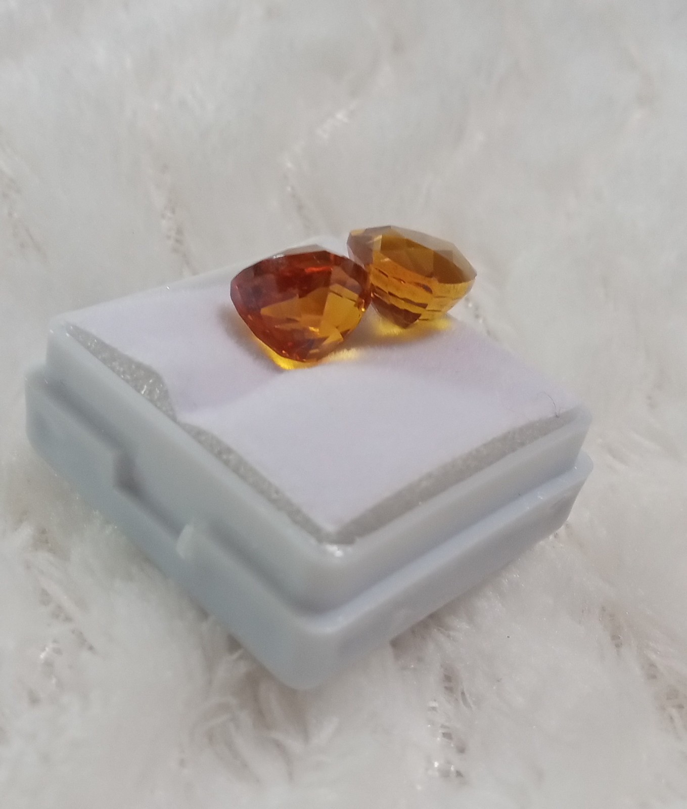 9x9x9x7mm Lab Created Diffused Orange Padparadscha Thick Trillion Cut About 14CT