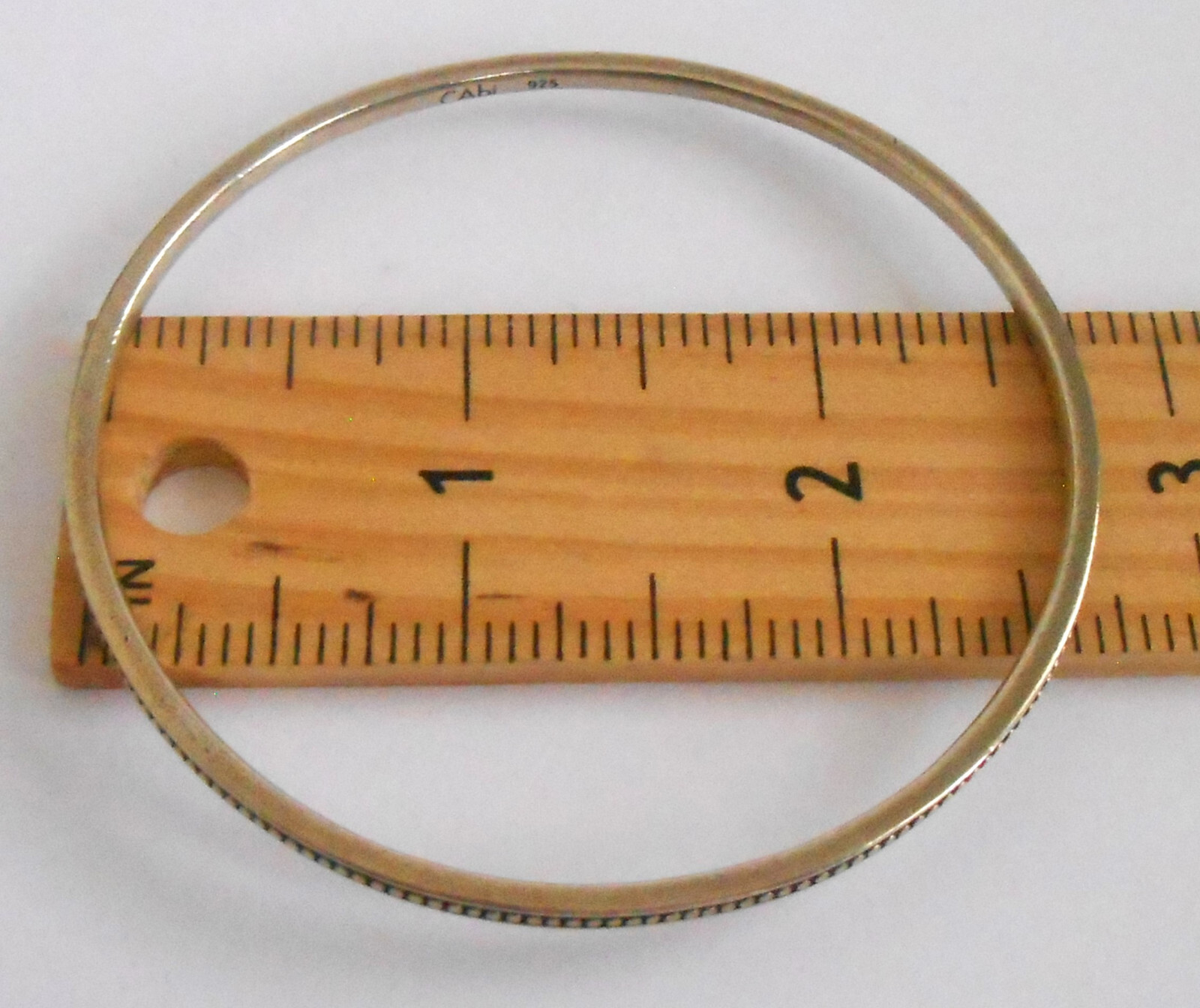 CAbi 925 STERLING SILVER GOLD TONE DOT DESIGNER BANGLE BRACELET- FREE SHIPPING!
