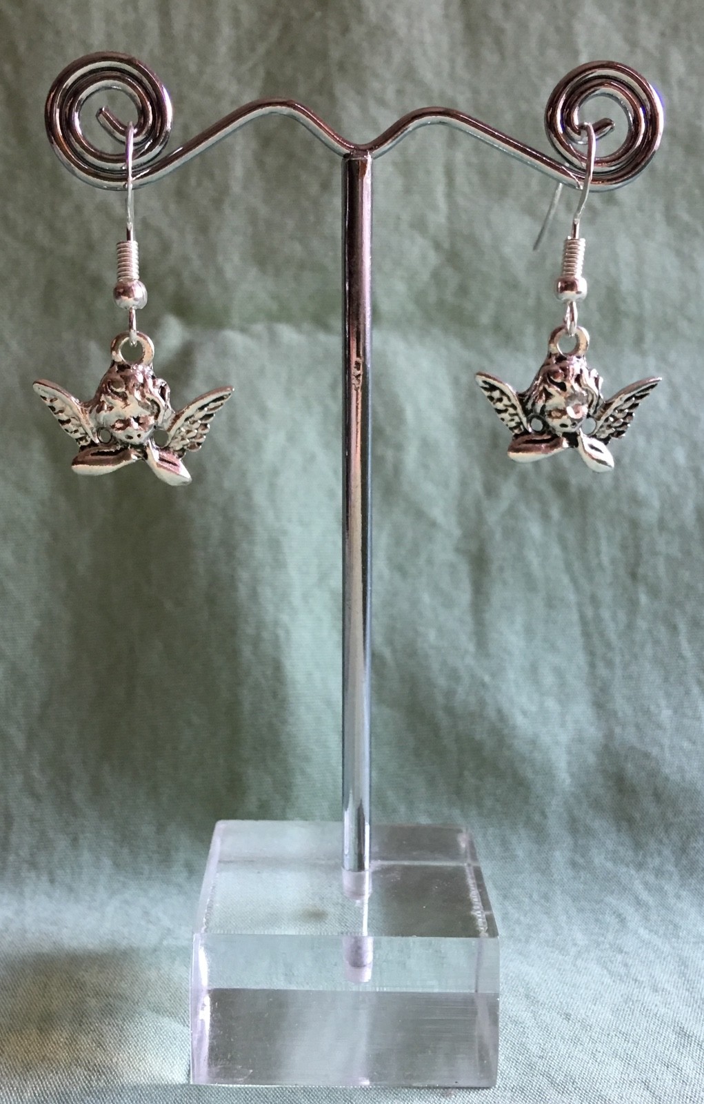 CHERUB ANGEL EARRINGS – Pewter with Sterling Silver Ear Wires (GP on request)