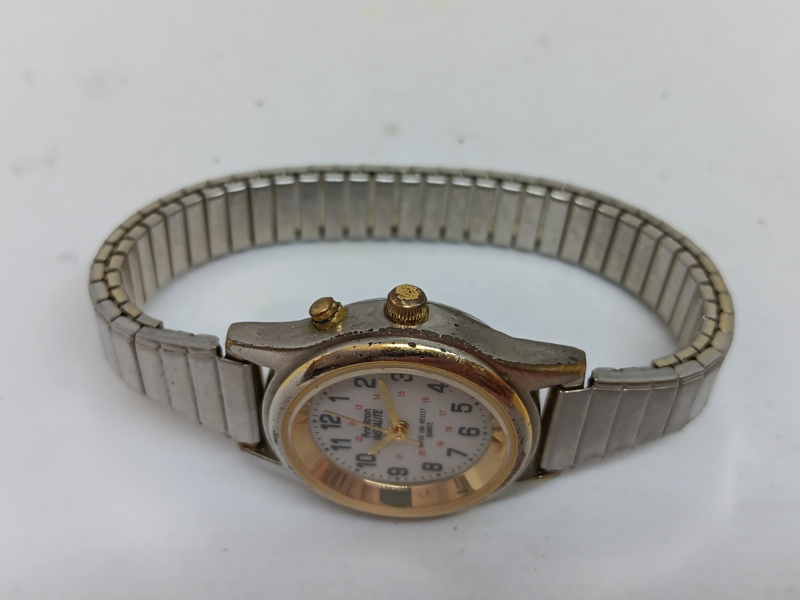 VINTAGE Armitron Instalite Women’s 26mm Two Tone Japanese Quartz Watch NEW BATT