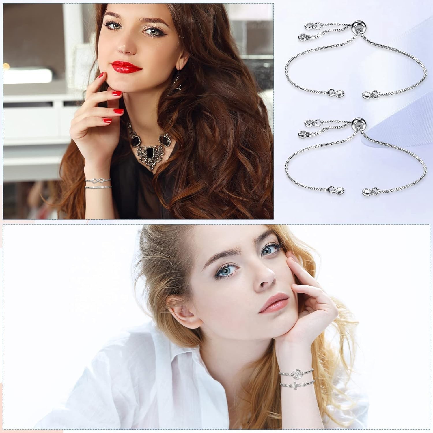 10 Pieces Adjustable Slider Bracelet for Jewelry Making Bracelet Chains for D…