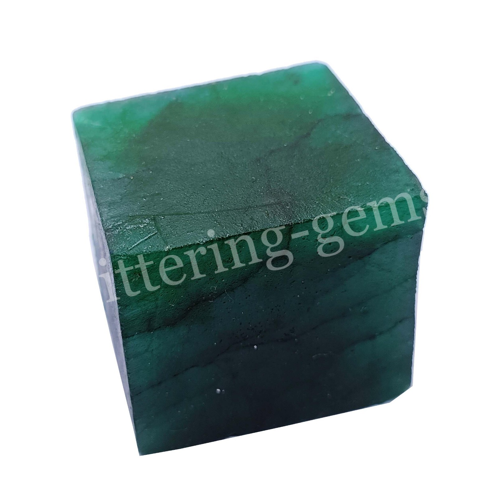 Green Emerald Natural Uncut Cube Rough 550 Ct IGL Loose Gems Opaque Dyed 26H