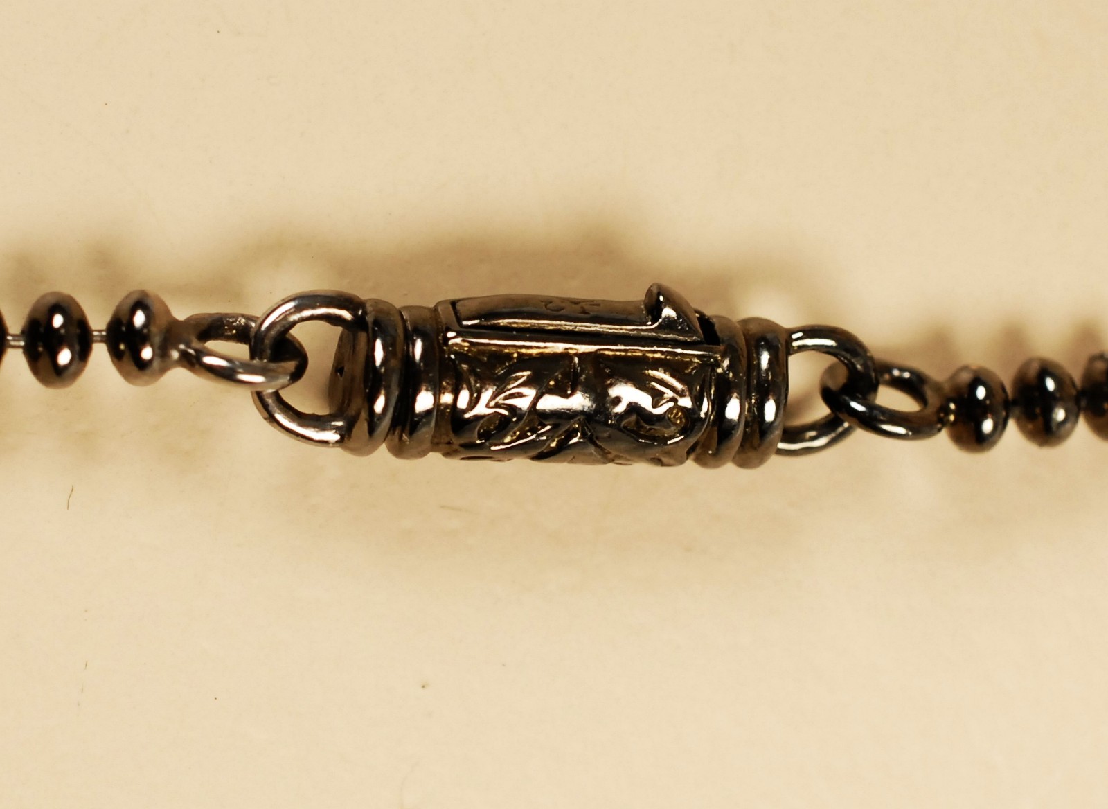 $750 Scott Kay Ruthenium Ball Chain Pearl Cross Charm Necklace Women Lady Gift