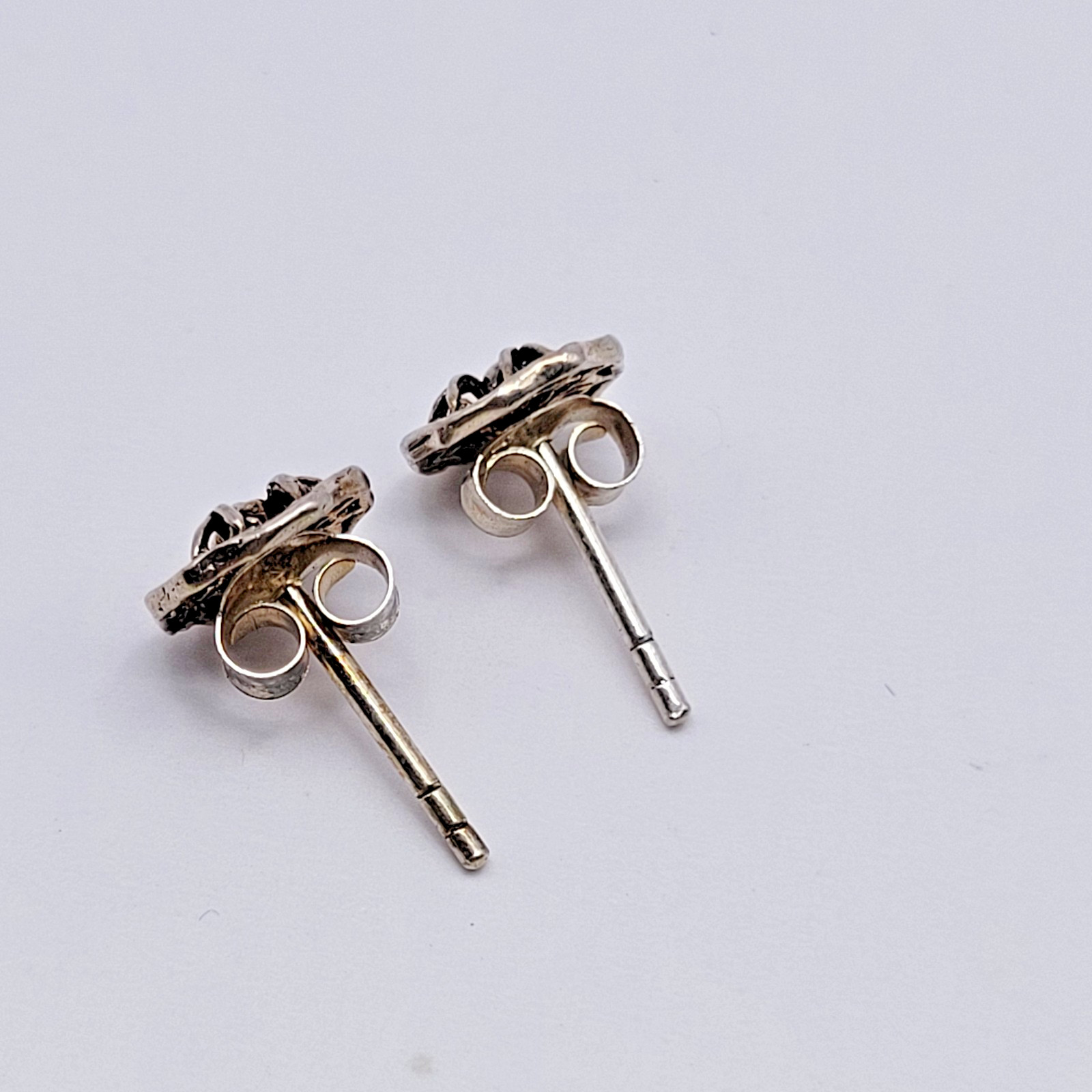 Sterling Silver Spider on Web Stud Earrings ~ 7.5mm