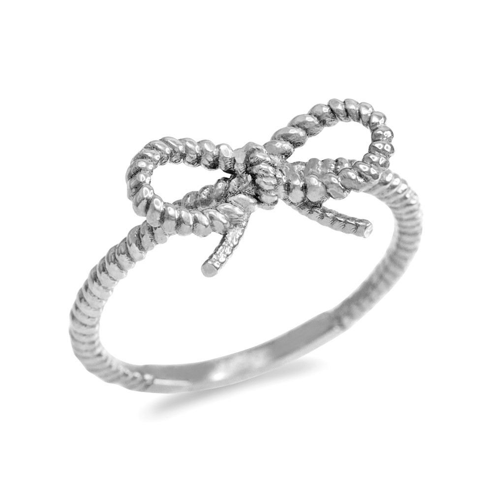 Gold Ribbon Bow Rope Ring (Available in Yellow/Rose/White Gold)