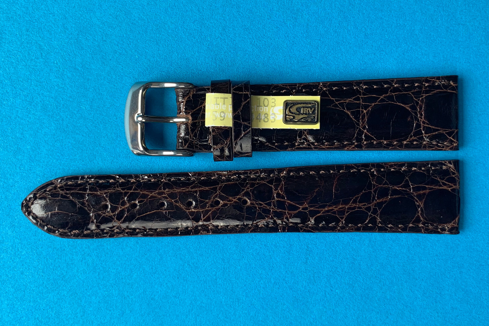 Echt Kroko Uhrenarmband Made in Germany 16,17,18,19,20mm schwarz braun blau / 58