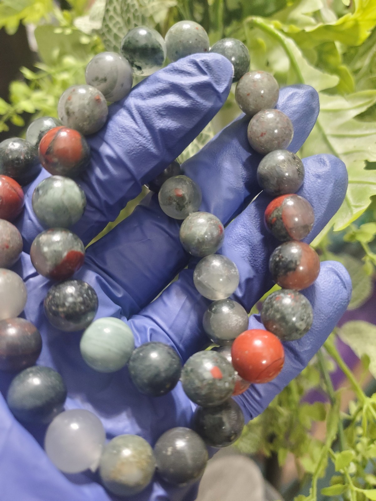 African‎ blood stone 10.8mm Bead bracelet 7″ Wrist Size