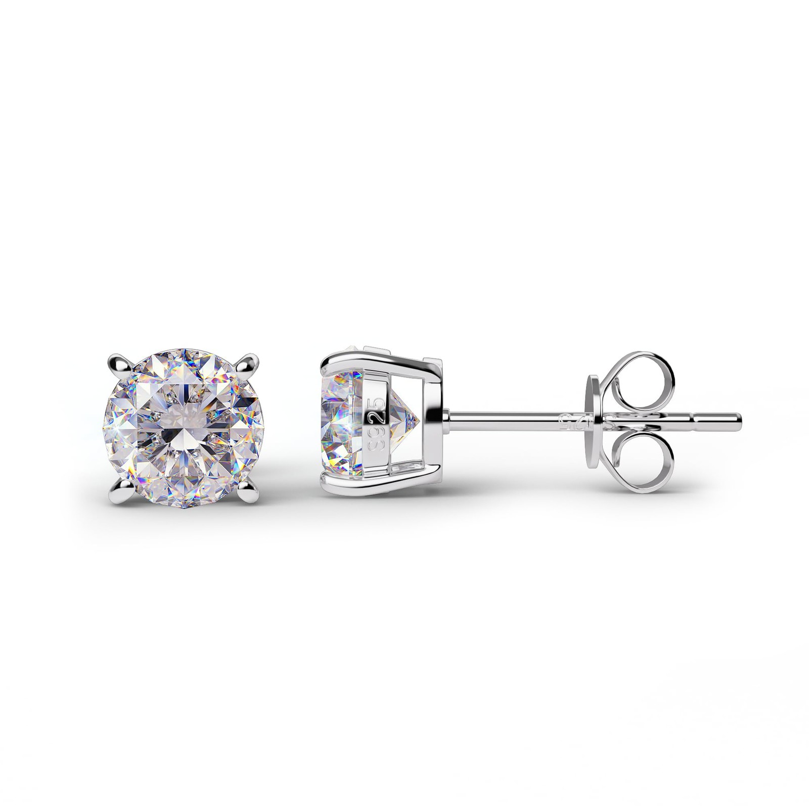 Moissanite Earrings for Women – 0.1 Ct – 1 Ct D Color VVS1 Round Cut Lab Grow…