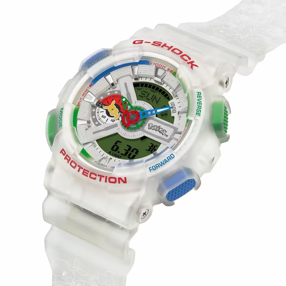 Casio G-Shock x Pokemon 30th Anniversary GA-110PKM-7A in hand