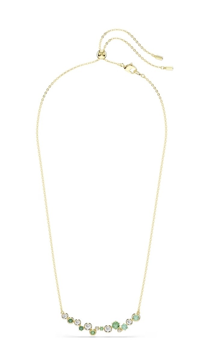 NIB 100% Authentic SWAROVSKI Gold Green Constella Crystals Necklace 5732247