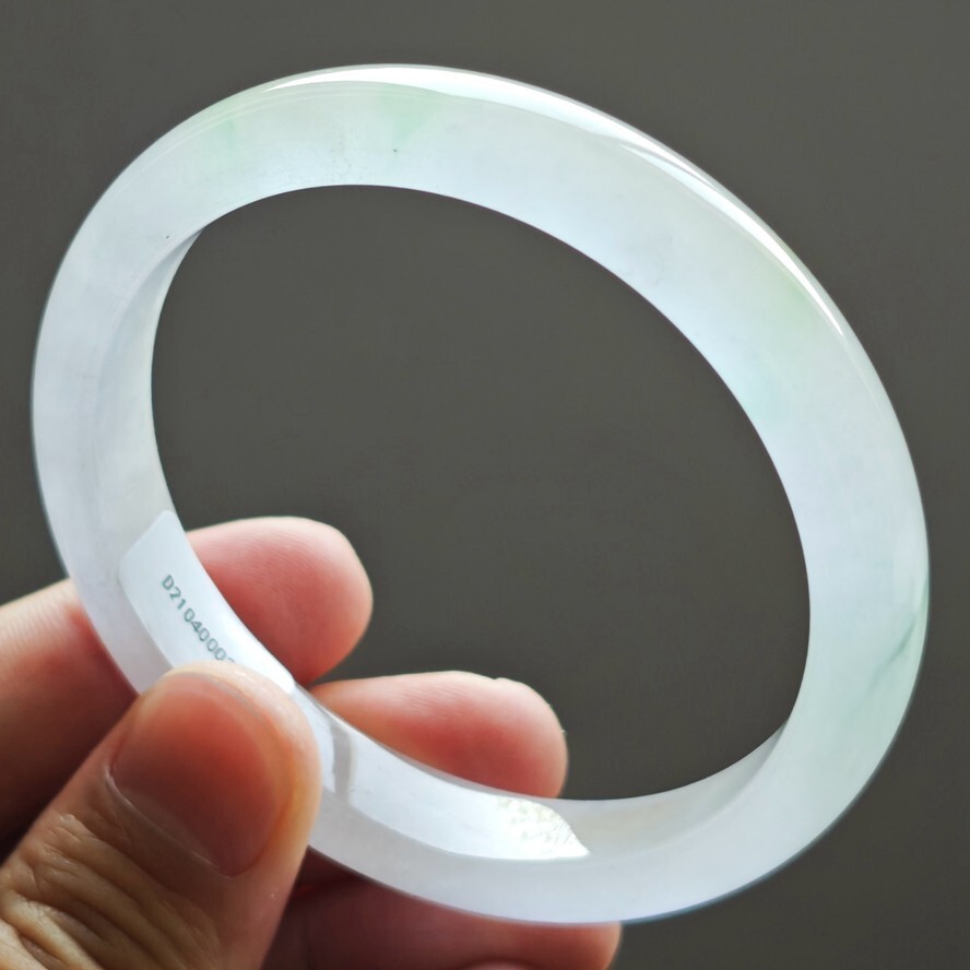 61mm Natural Icy Green Jadeite Jade Bracelet Burma Jadeite Jade Big Bangle 3110