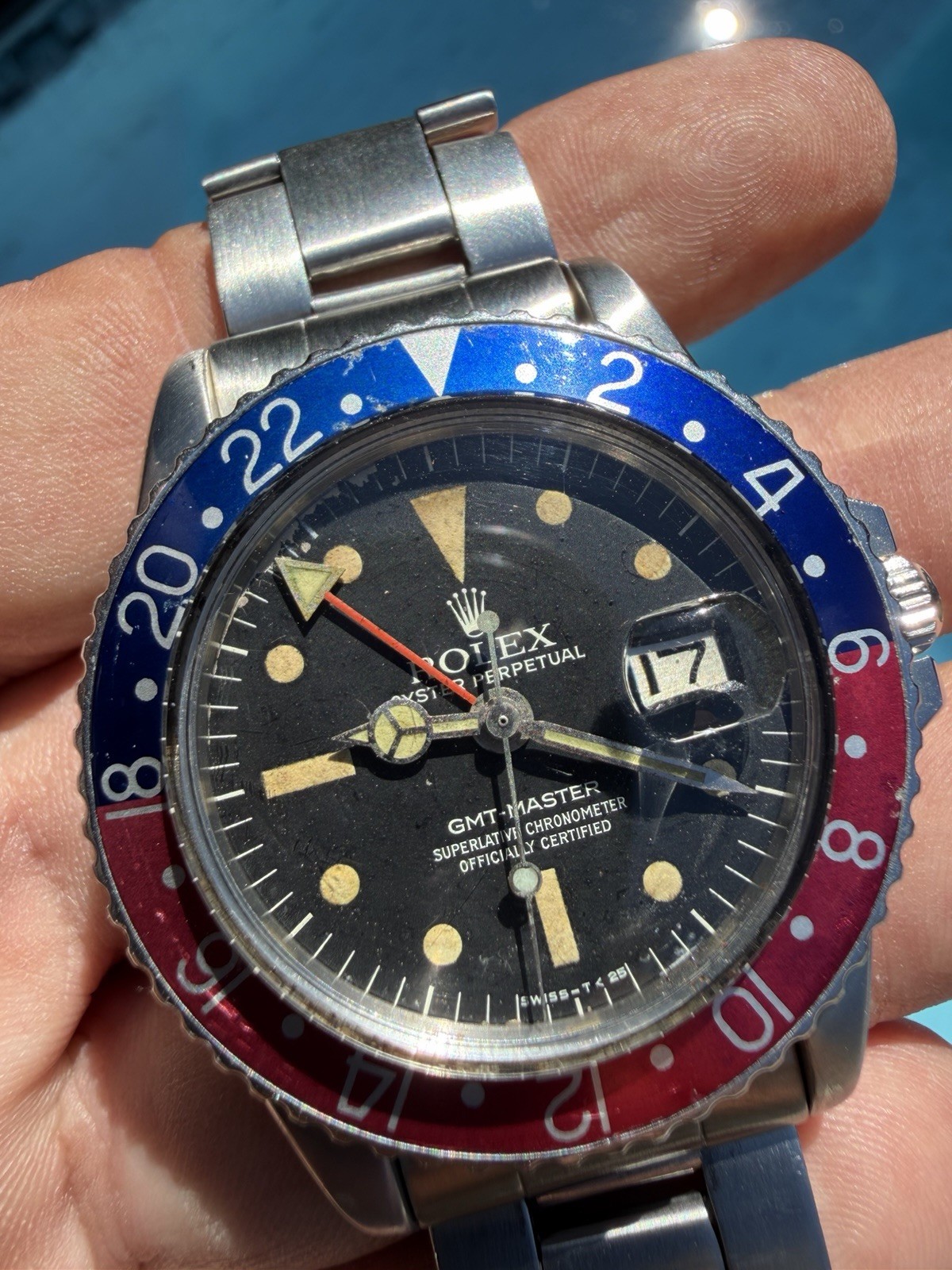 Rolex GMT Master 1675 Pepsi Bezel Rarest Radial Dial Vintage 1966 Serviced