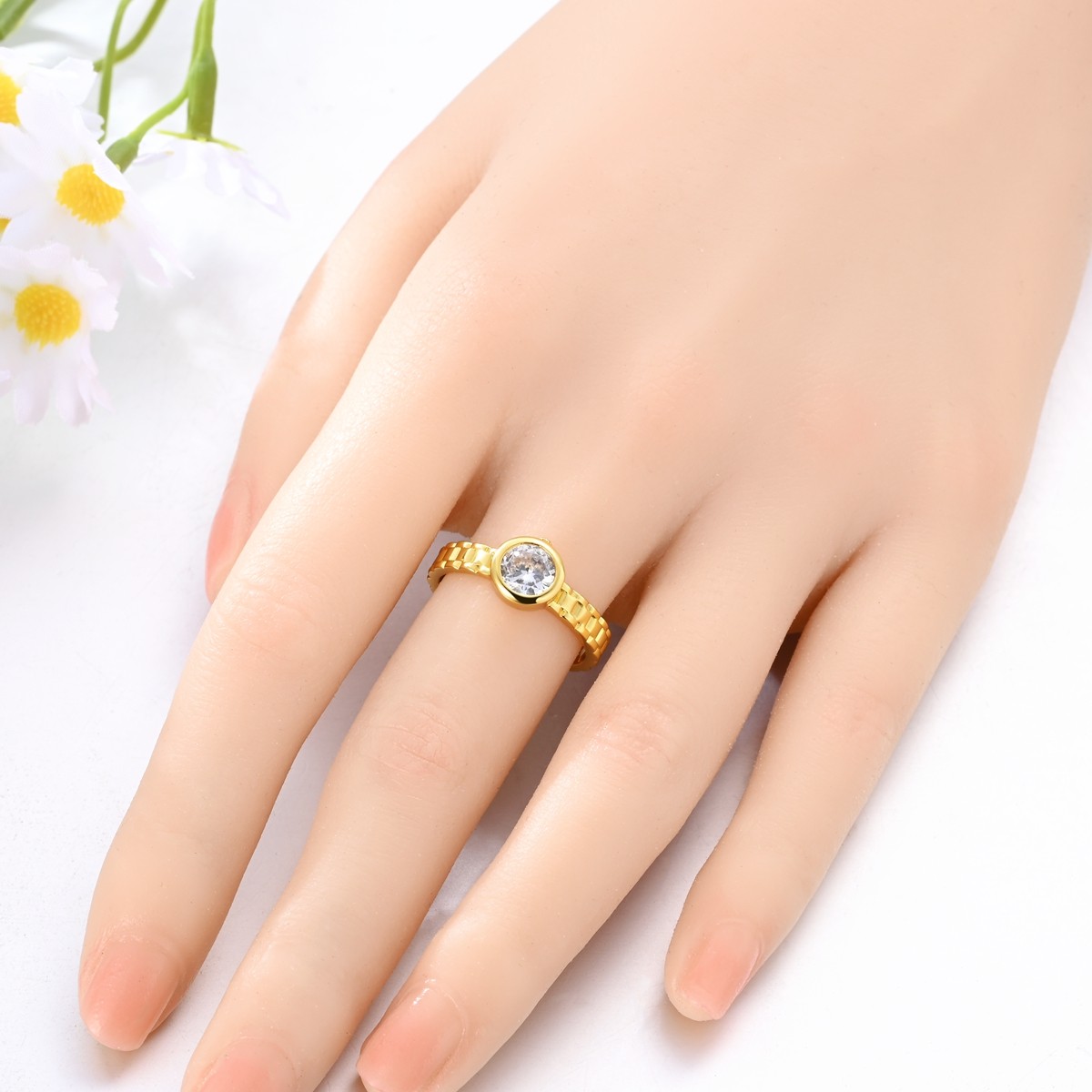 LAZA Original 925 Sterling Silver Ring CZ Round for Women Jewelry