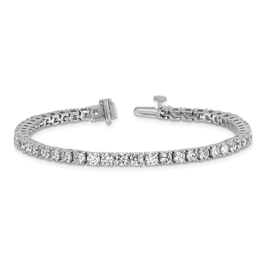 14k White Gold 7 Ct Lab Grown Diamond Complete Tennis Bracelet 7″ 12.07gm