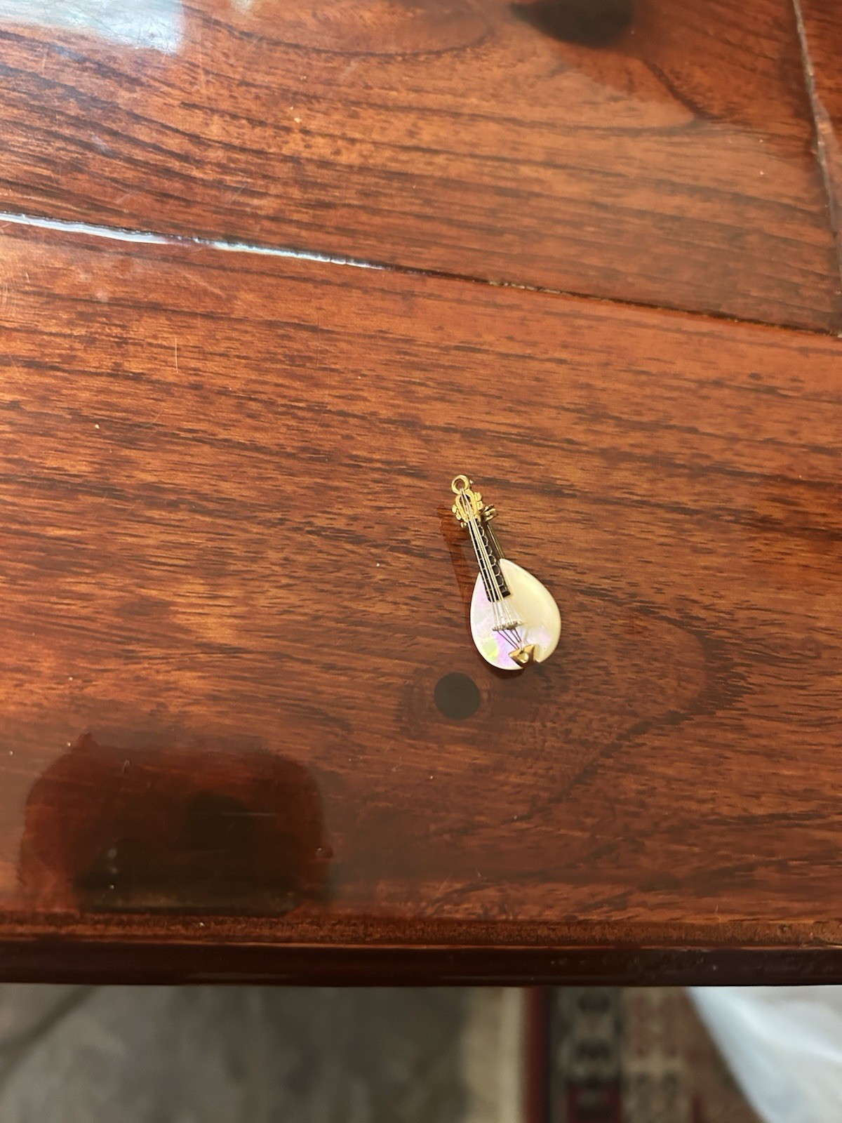 Vintage Western Germany marked Mandolin brooch/pin Mother of Pearl