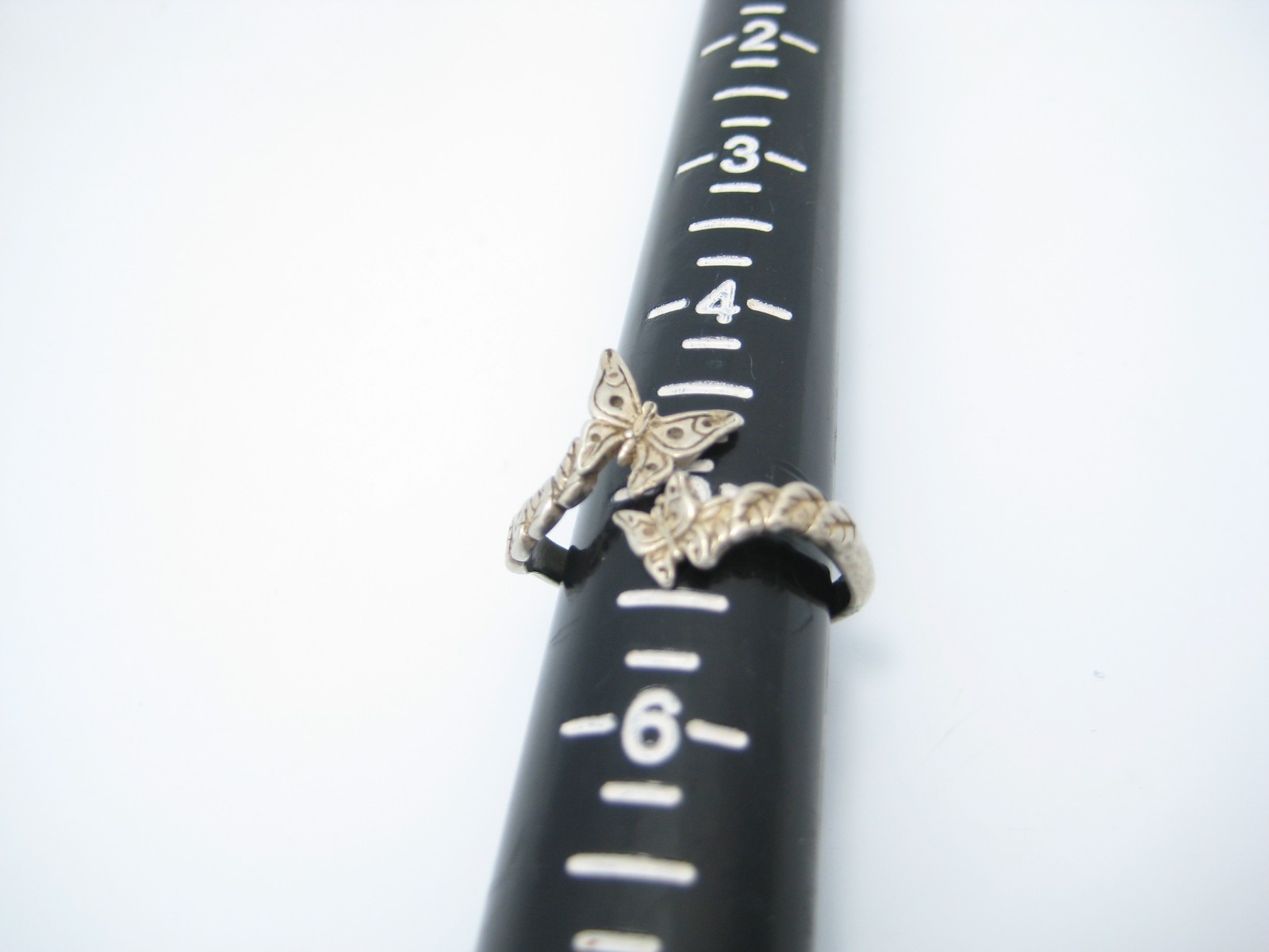 Sterling Silver 13.2mm Bypass Butterfly Ring Size 5