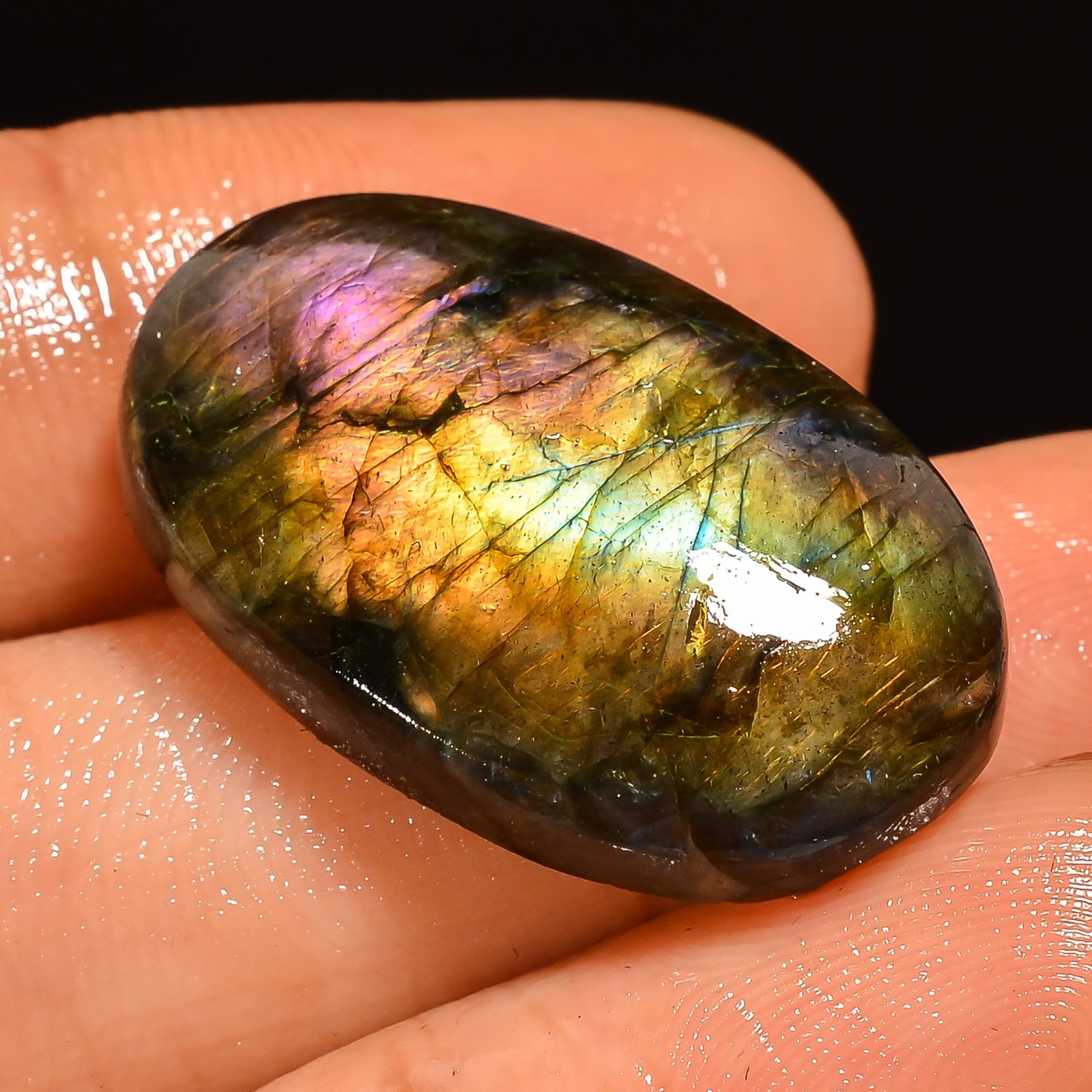 24 Ct Natural Labradorite Oval Cabochon Loose Gemstone For Jewelry 26X16X6 mm