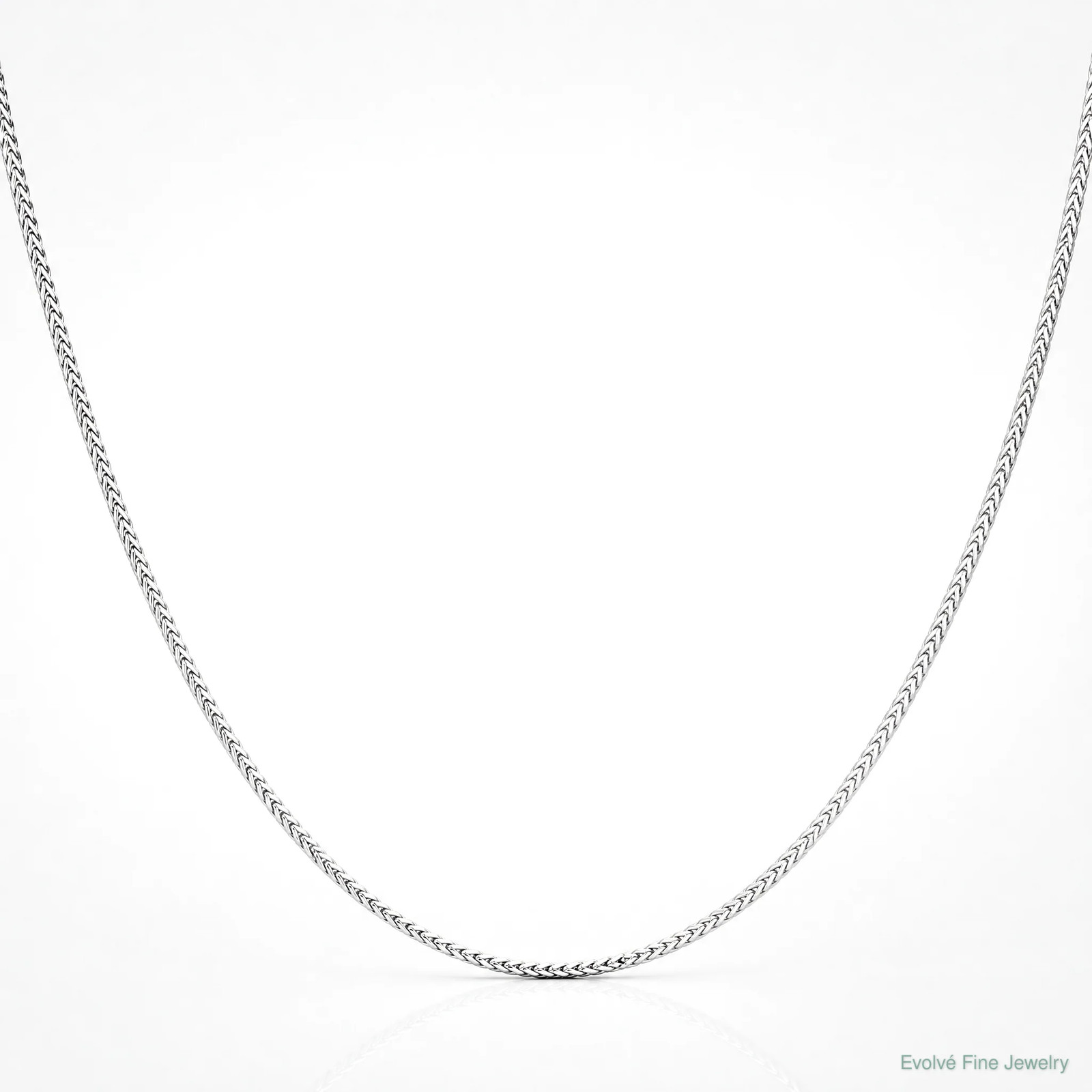 14K White Gold 1.1mm Franco Chain Necklace 16″-24″