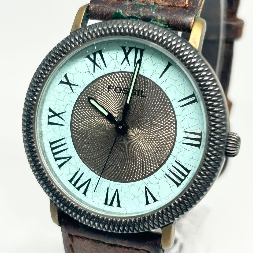 FOSSIL EC-6824 Quartz Blue Men’s Wristwatch Used
