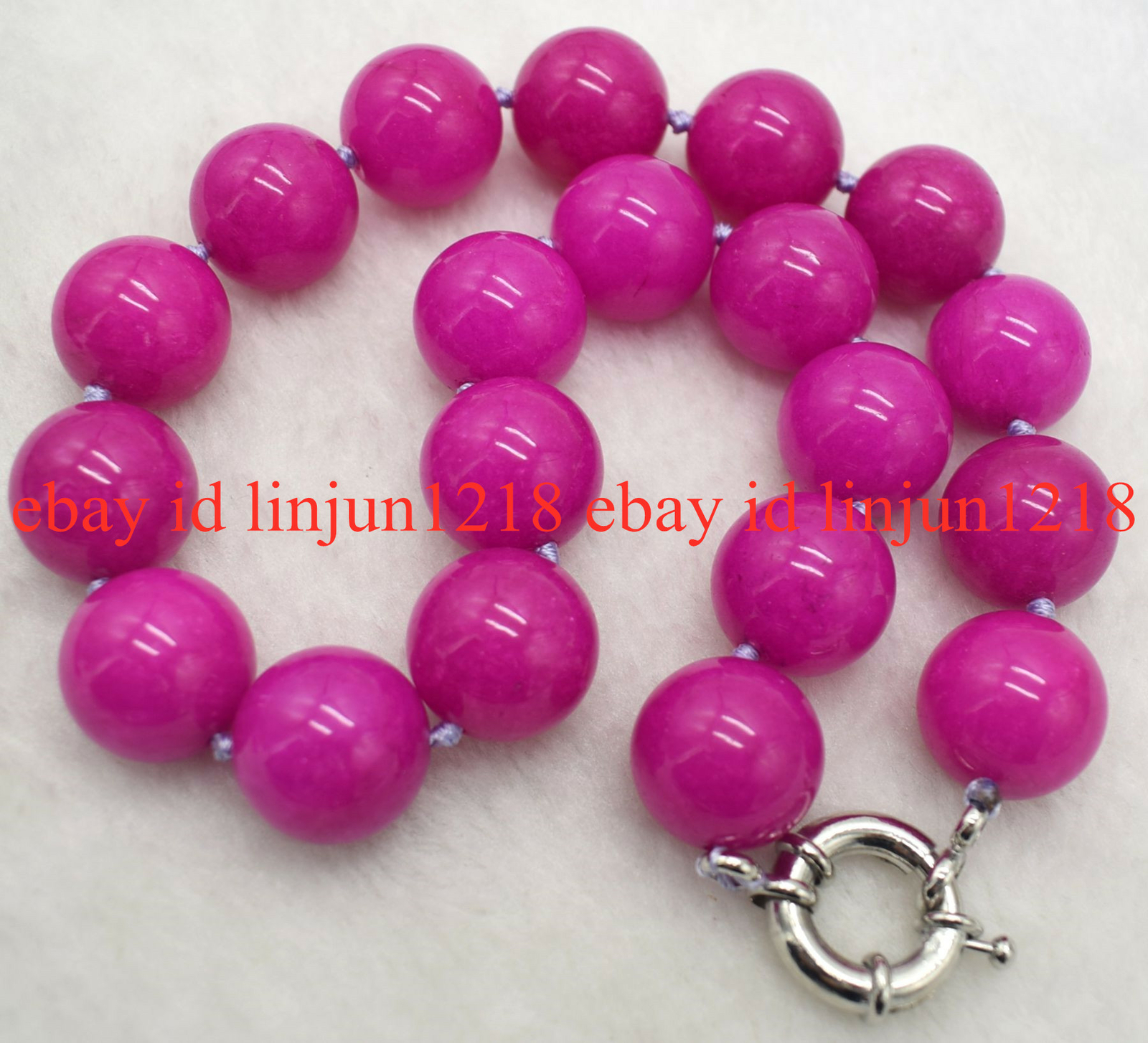 Rare Huge 20mm Pink Sugilite Round Gemstone Beads Necklace 18”