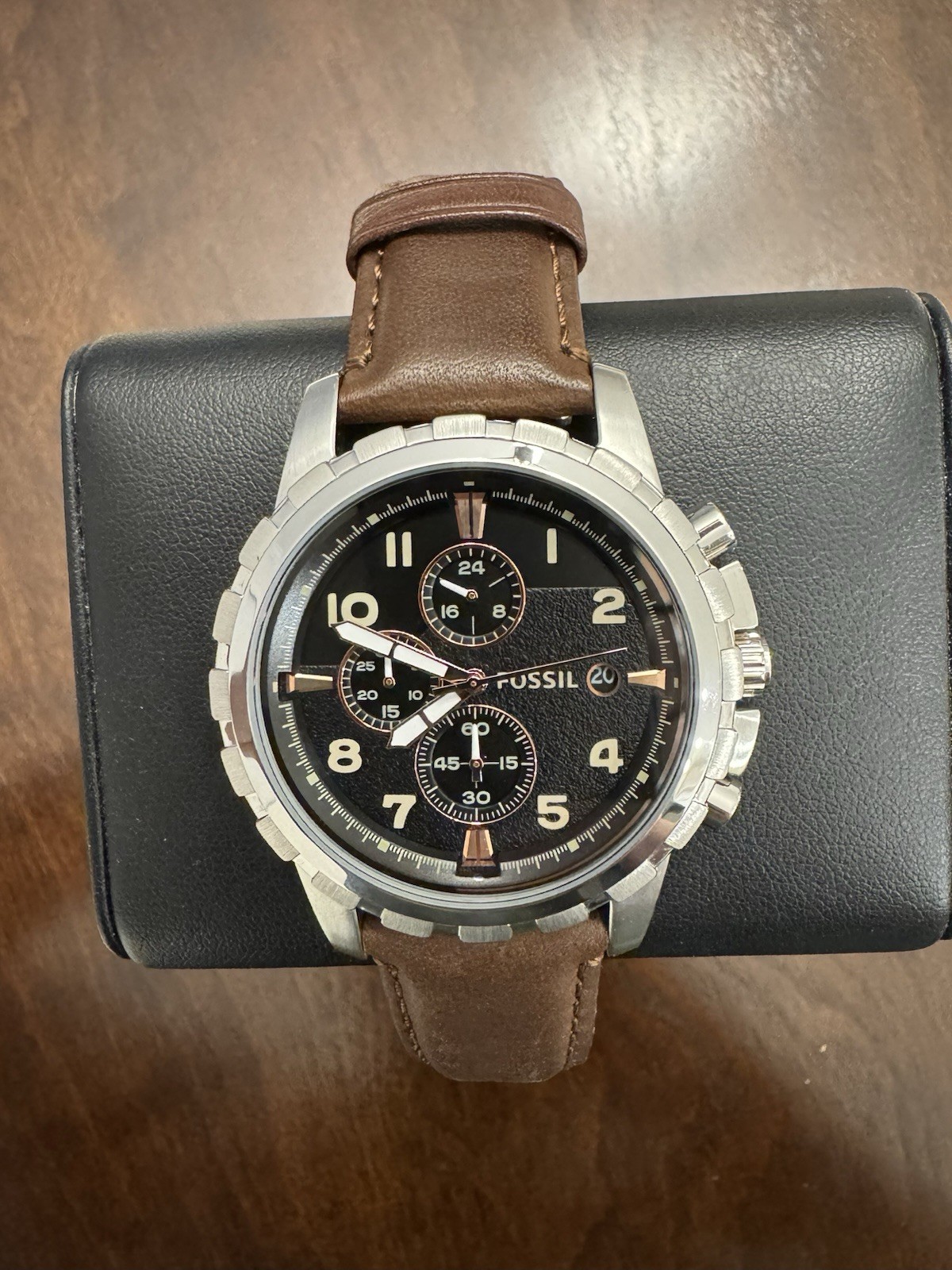 Fossil FS4828 Dean Chronograph Men’s Watch Brown Leather w/ Original Tin