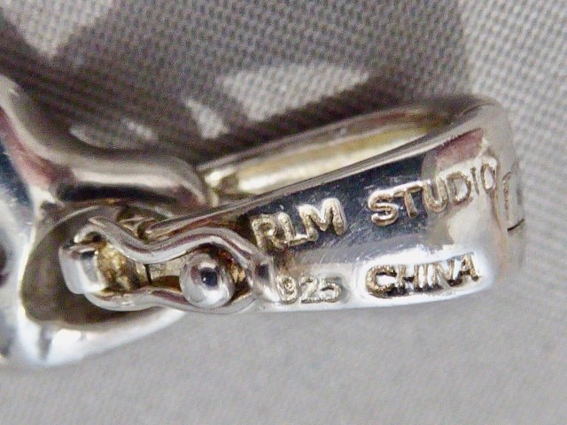 VINTAGE STERLING SILVER 925 SIGNED RLM STUDIO PUFFY CROSS PENDANT 2 3/8″