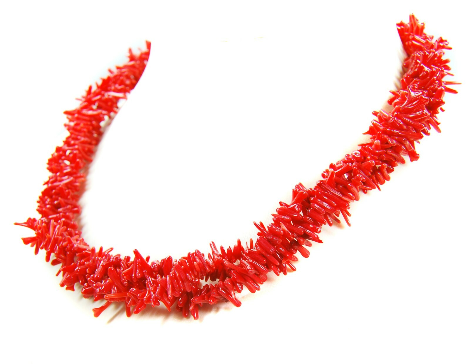 Heilstein Gemstone Chain Necklace Coral Three Row
