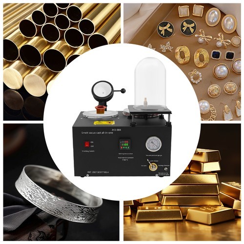2KG Jewelry Lost Wax Cast Combination Vacuum Casting Melting Machine 1/3 HP 4CFM