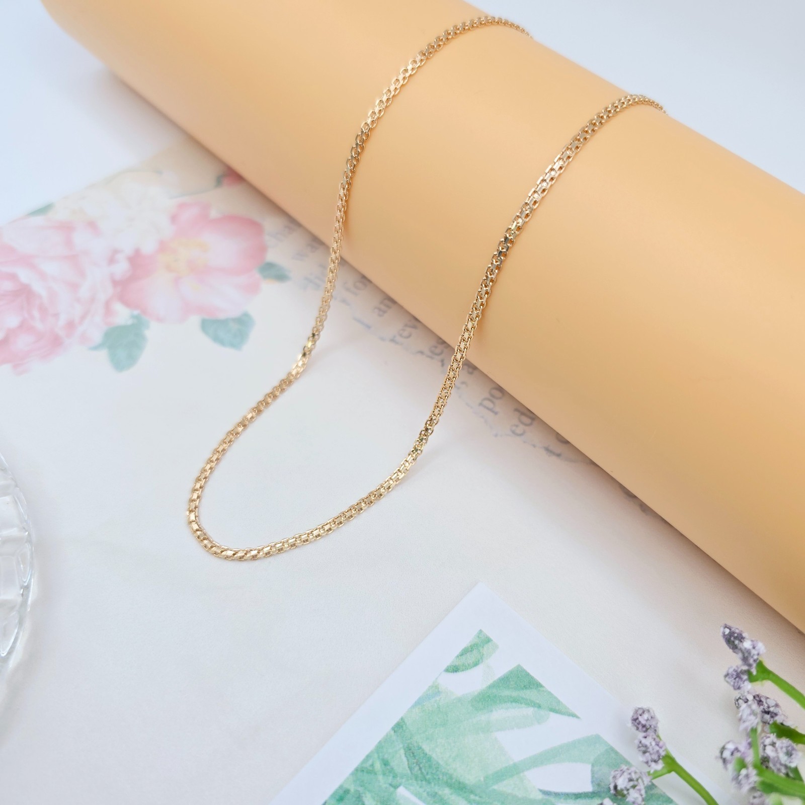 in High Shine Finish – 45cm (17.7 Inch), XPNL0059 Rose Gold Box Chain Necklace