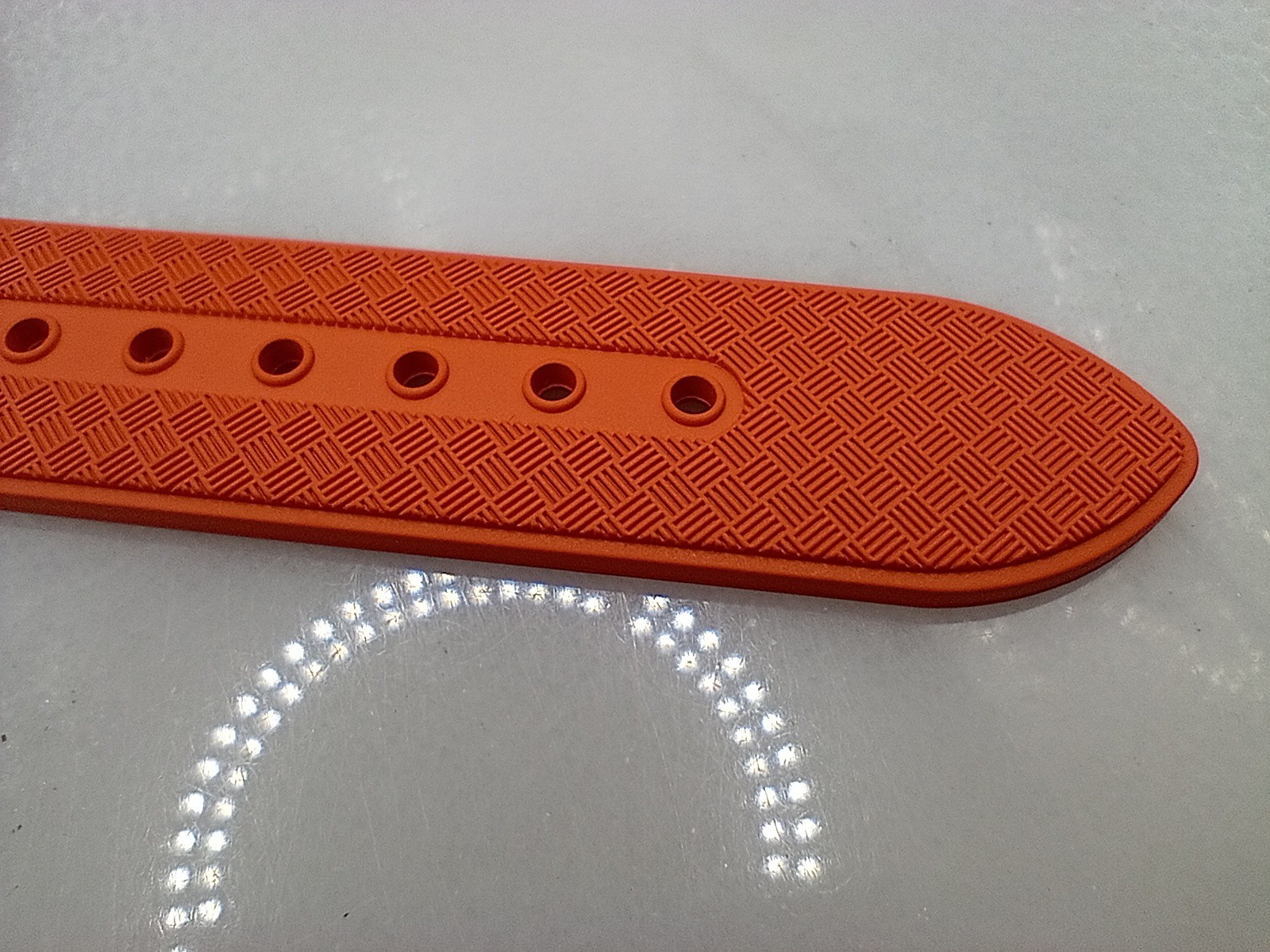 New 20mm Watchgecko Zuludiver HNBR Rubber Watch Strap Orange Quick Release 6B361