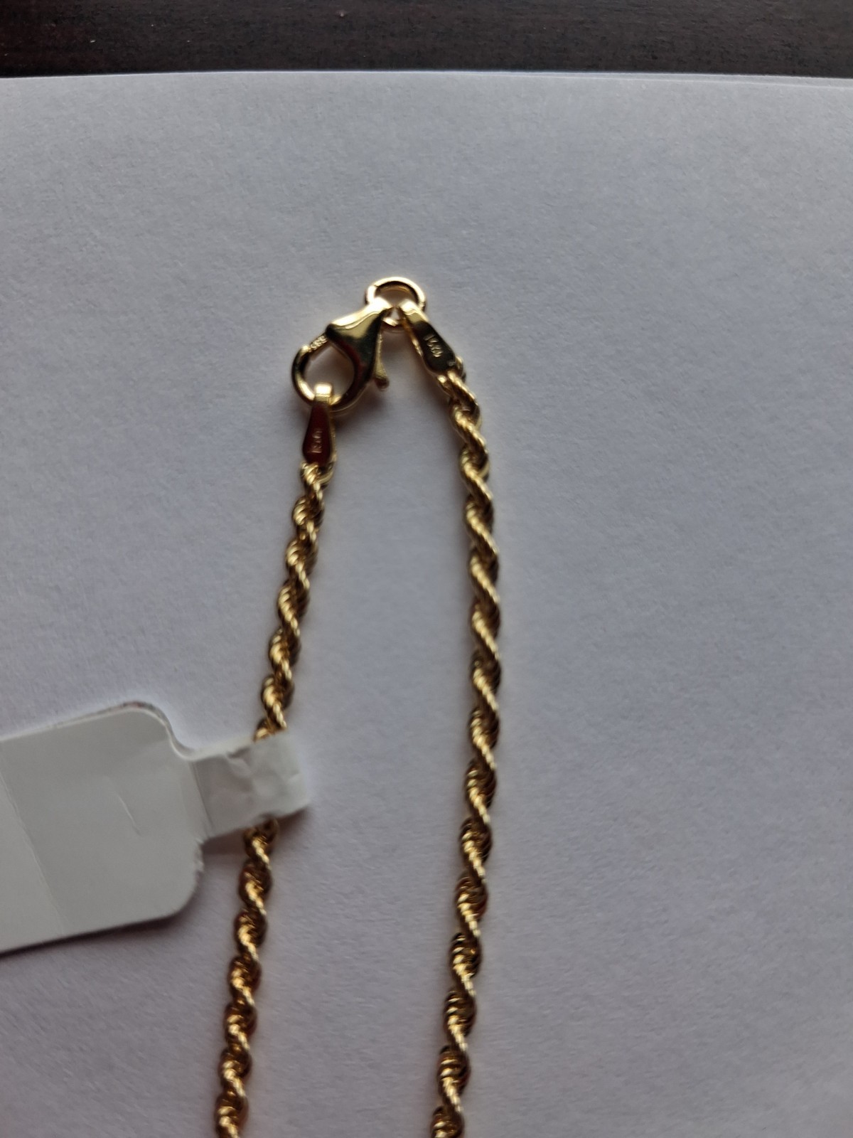 14k Yellow Gold Rope Chain 18 Inches Long 2 mm Wide New Italian made