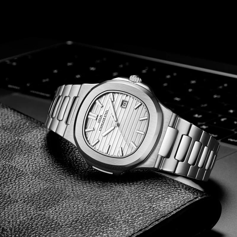 DIDUN Japan Quartz Watches Men Stainless Steel Military Watch Causal Fashion Bus