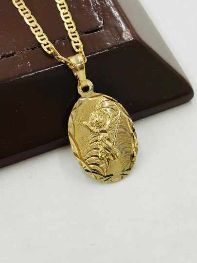 New Cadena y Medalla del Divino Nino 18″ para Hombre y Mujer en Oro Laminado 14K