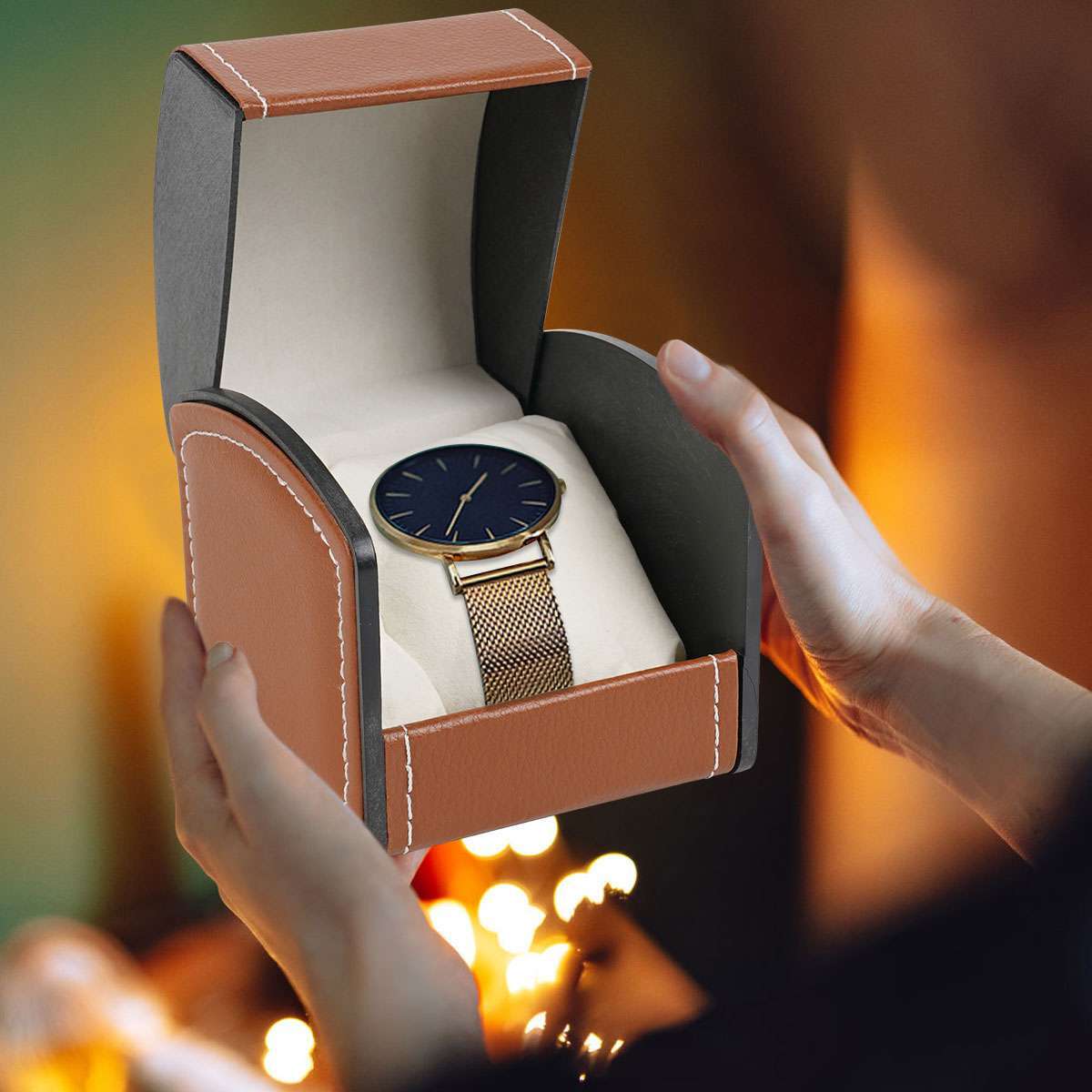 Single Watch Box Case PU Leather Storage Display Case Box Luxury Travel Gift