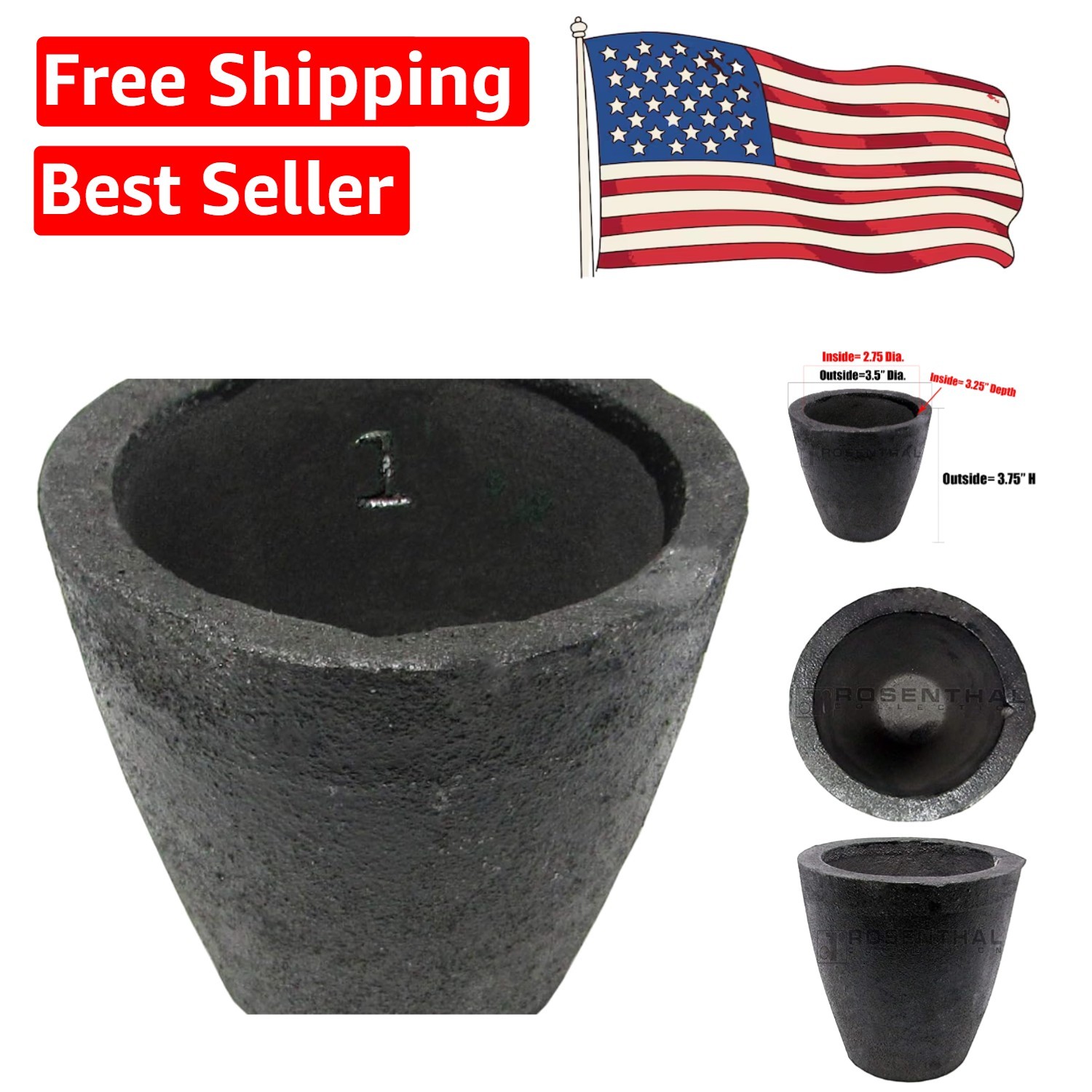 Durable Ceramic Foundry Crucible for Melting Gold & Copper – 2912°F Rated