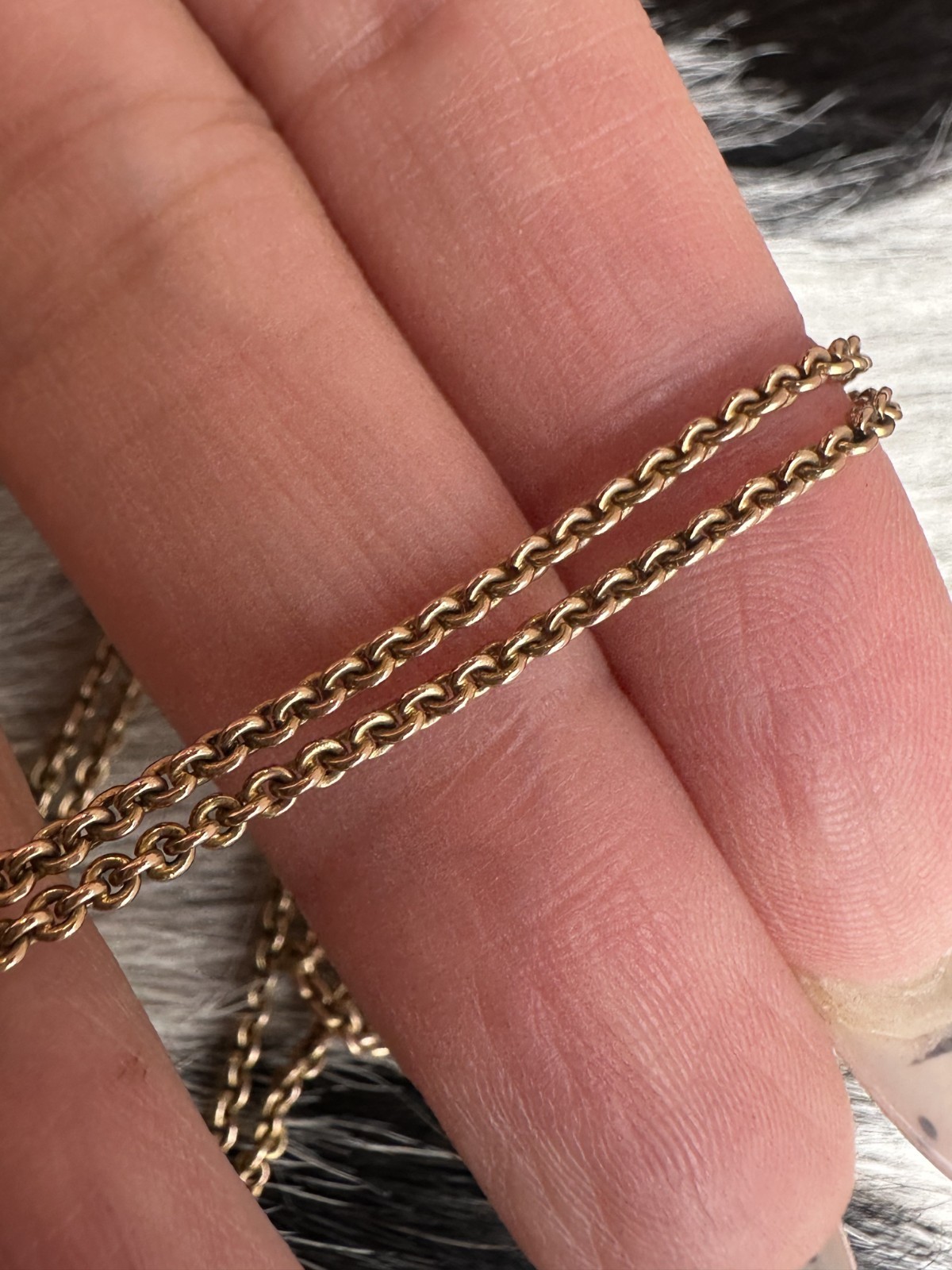 LONG 14k yellow gold Victorian guard watch chain curb w swivel dog clip 15.7g
