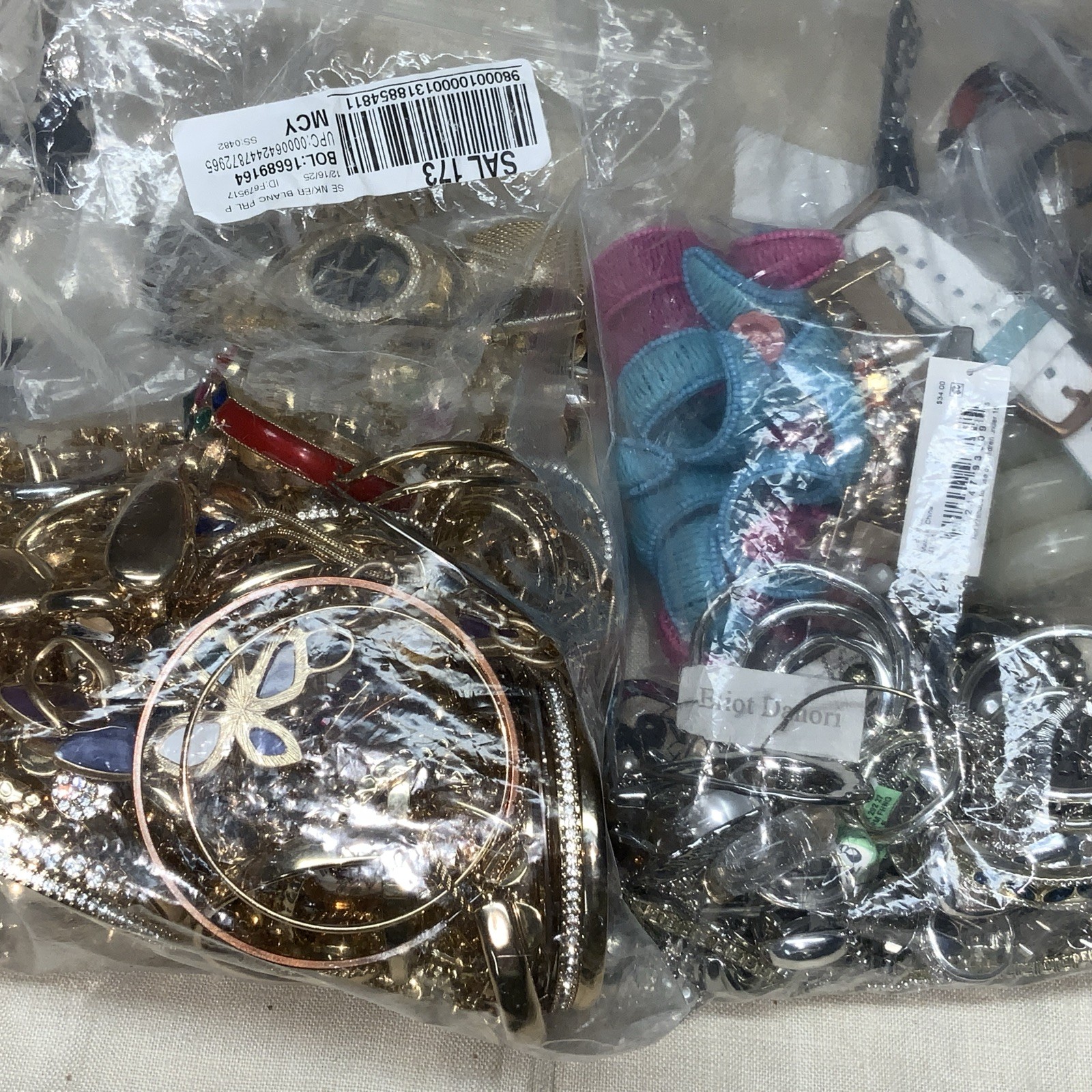 Jewelry Craft Repair Lot Junk Mixed Scrap Chains Beads Metal Plastic 7lb. 8oz.